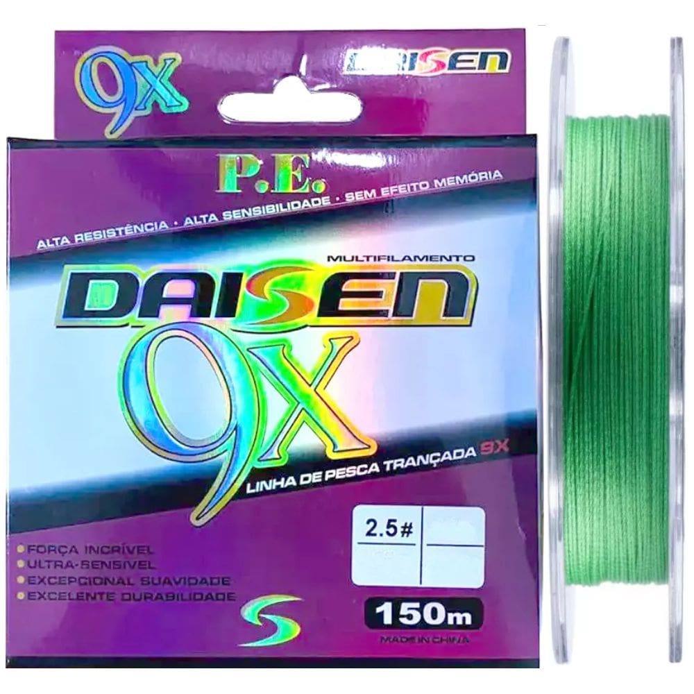 Linha Multifilamento Daisen 9X 0,40mm 70lb 150m Verde