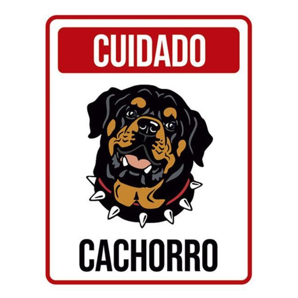 Kit 5 Placas Cuidado Cachorro Vertical Colorida 36X46
