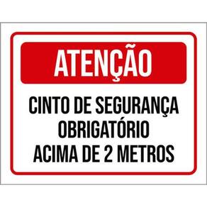 Kit 10 Placa Cinto Segurança Obrigatório 2 Metros 36X46