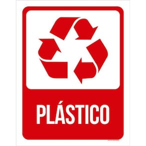 Kit 3 Placas Lixo Vermelha Plástico 36X46