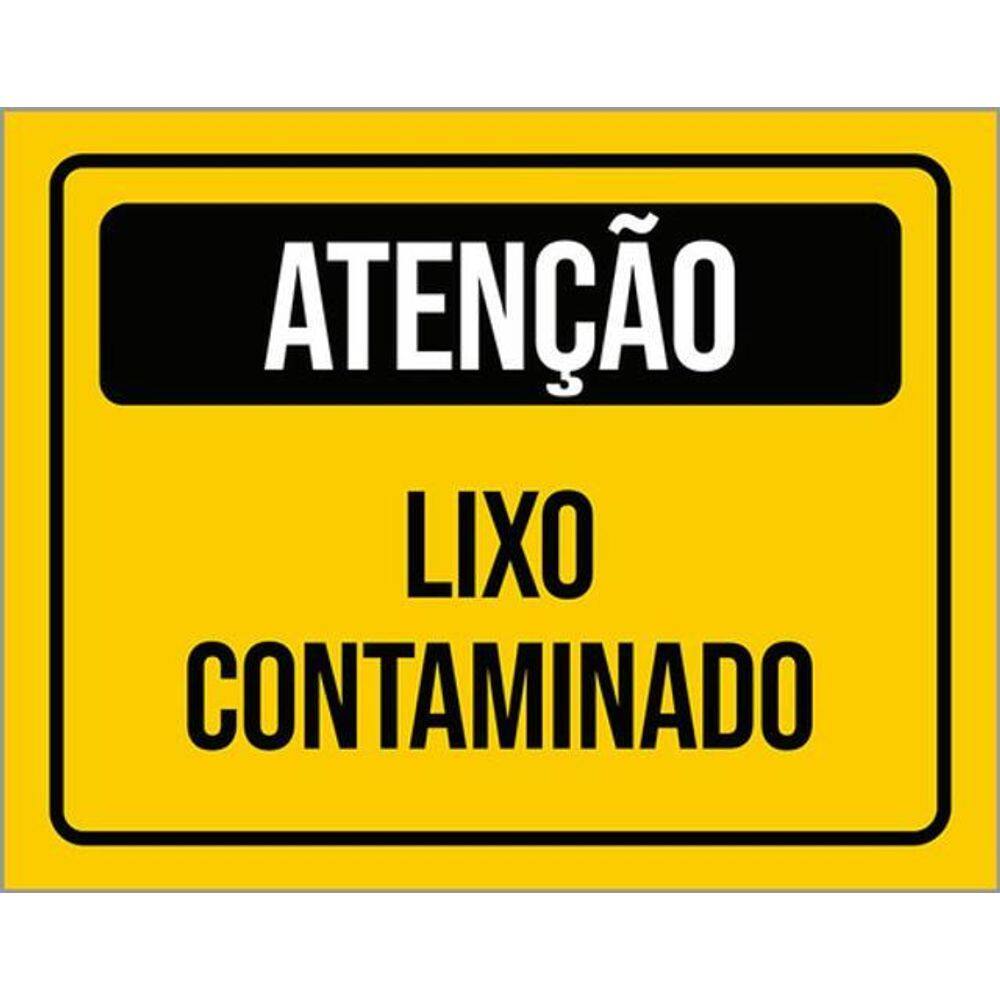 Kit 10 Placas De Atenção Lixo Contaminado 36X46