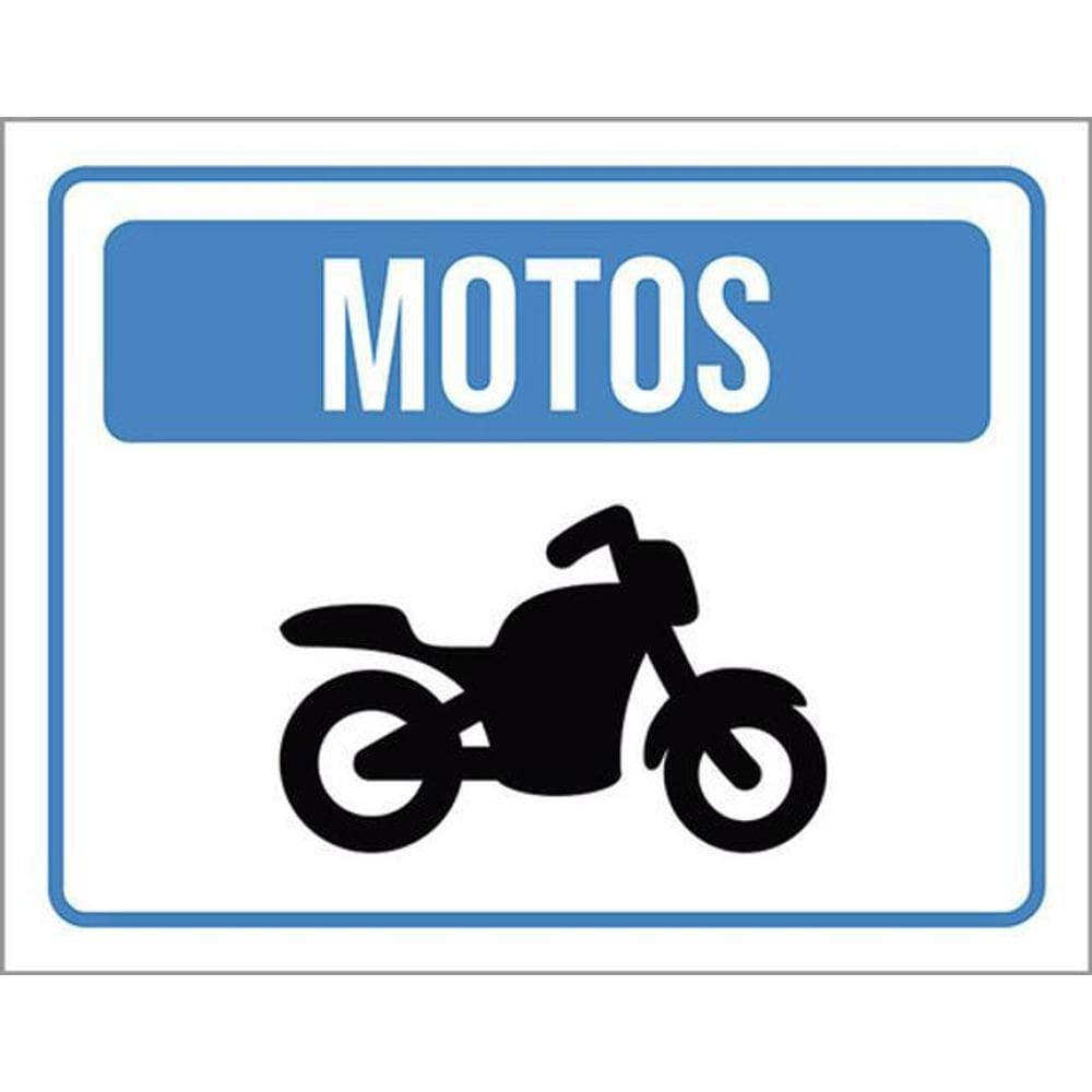 Kit 10 Placas Vaga Motos Azul Ícone 36X46