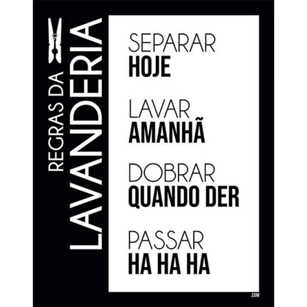 Kit 10 Placas Regras Da Lavanderia 36X46