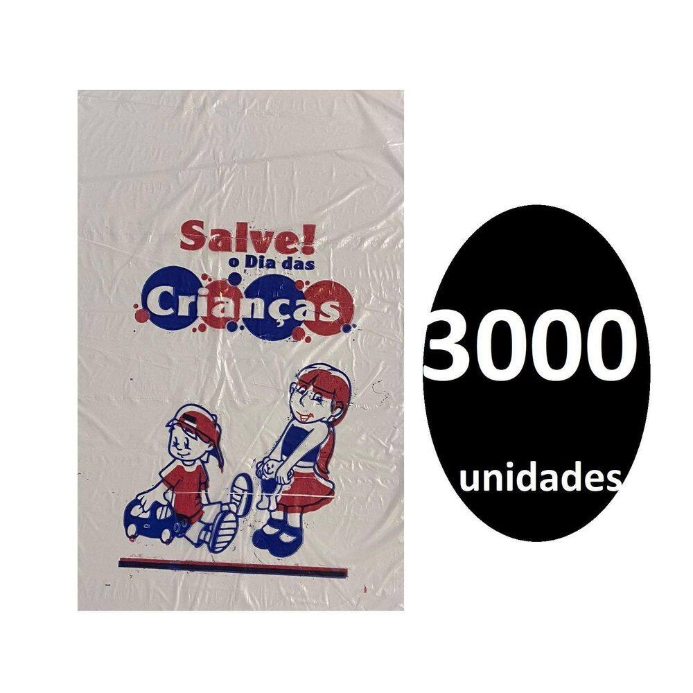 Kit 3000 Sacos De Plástico Salve O Dia Das Crianças 16X24
