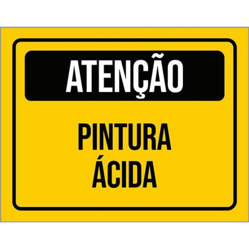 Kit 5 Placas De Atenção Pintura Ácida 36X46