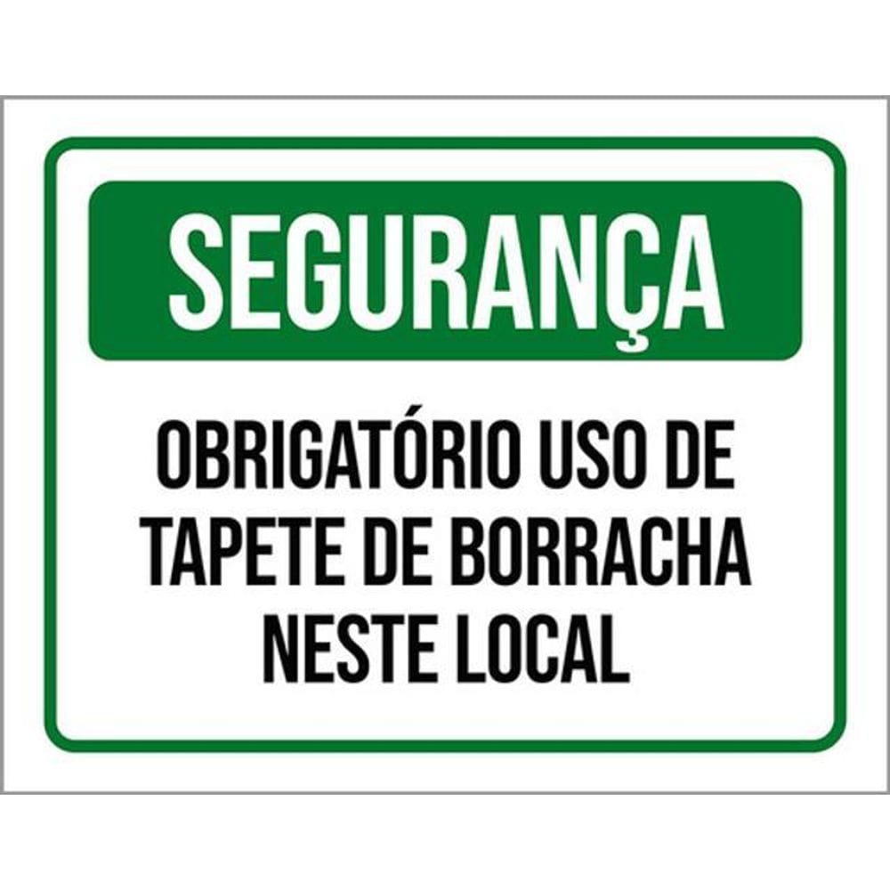 Kit 3 Placas De Segurança Obrigatório Tapete 36X46