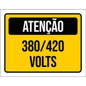 Kit 3 Placas De Atenção 380 420 Volts 36X46