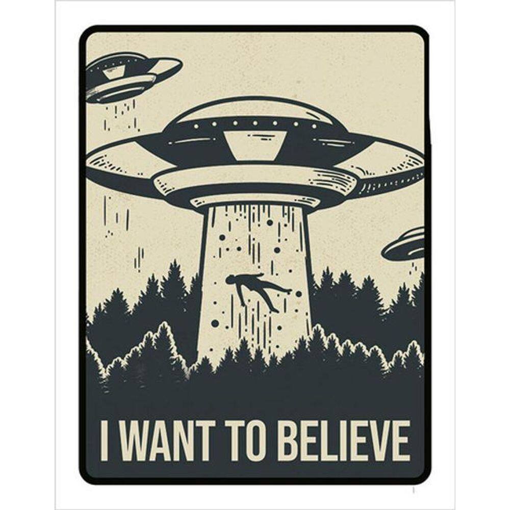 Kit 10 Placa I Want To Believe Aliens Alienigena36X46