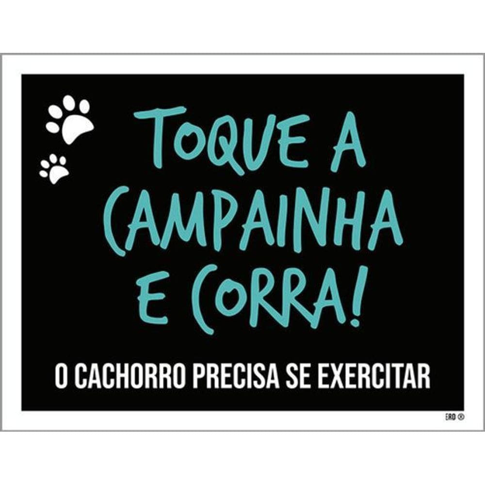 Kit 3 Placas Toque Campainha Corra 36X46