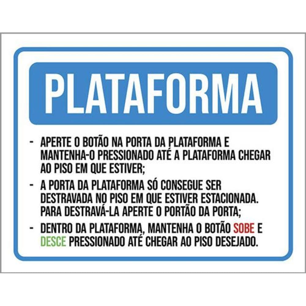 Kit 3 Placas Plataforma Funcionamento 36X46