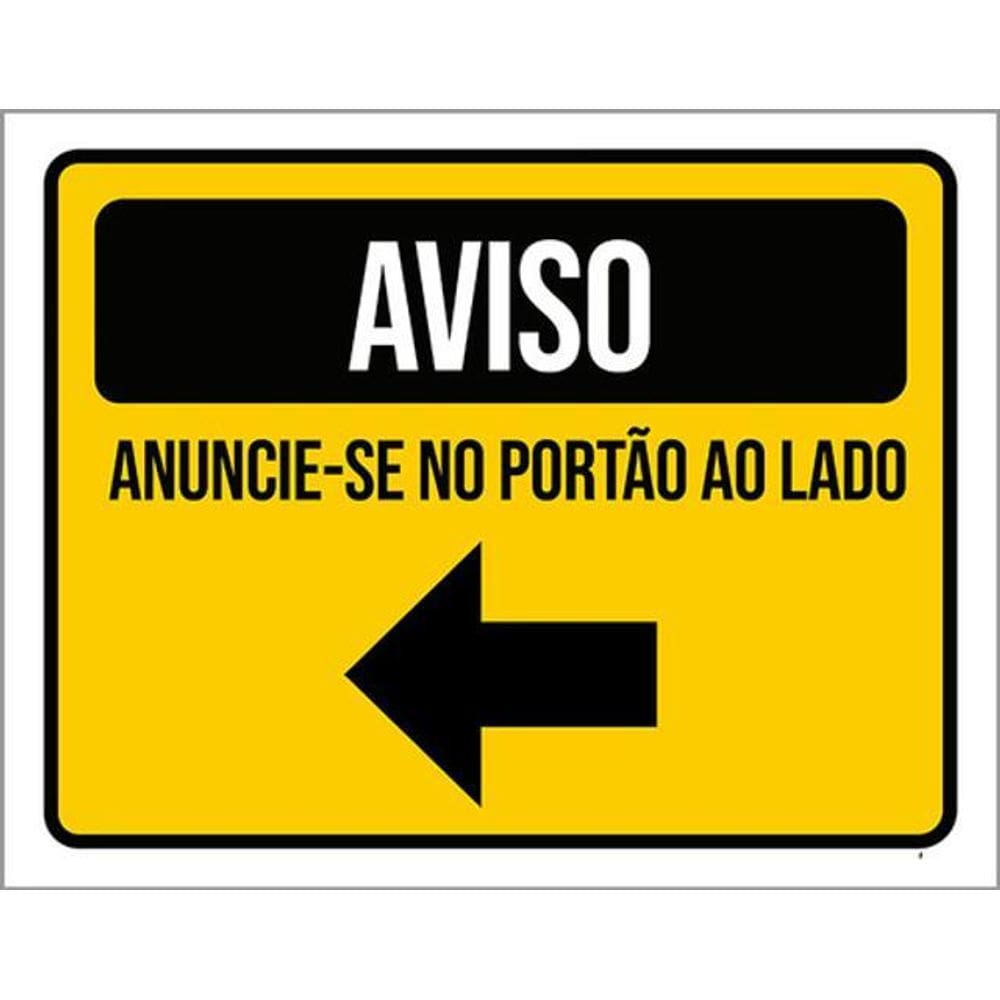 Kit 5 Placas Aviso Anuncie-Se Portão Lado 36X46