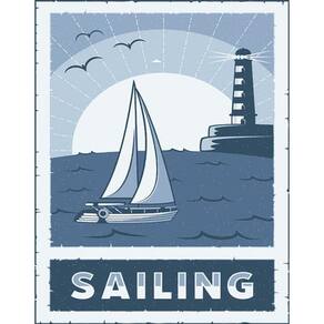 Kit 5 Placas Sailing Navio 36X46