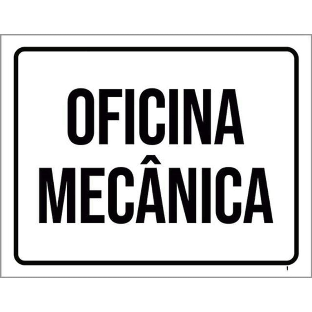 Kit 5 Placas Oficina Mecânica Preta 36X46
