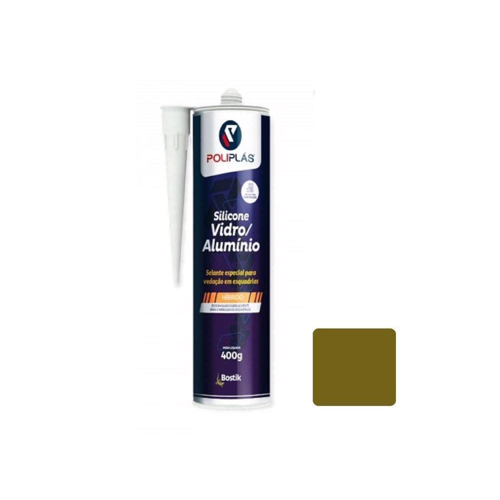Selante Adesivo Silicone Esquadria Alumínio Vidro Bronze