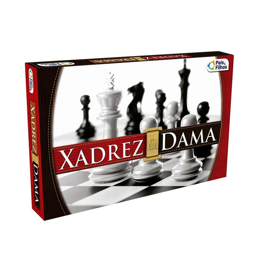 Jogo de Xadrez e Dama - Tabuleiro Dupla Face - Clássico e Educativo para Crianças