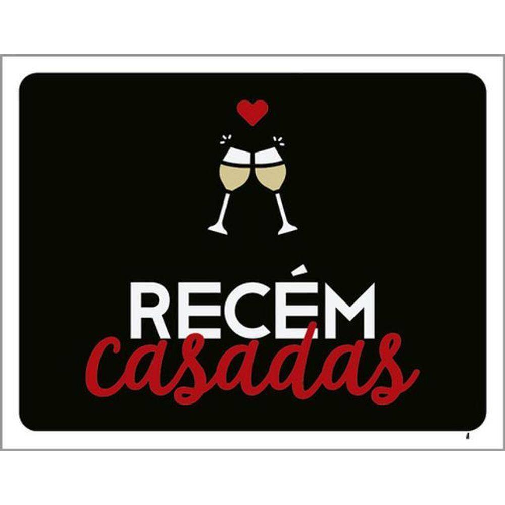 Kit 3 Placas Recém Casadas 36X46