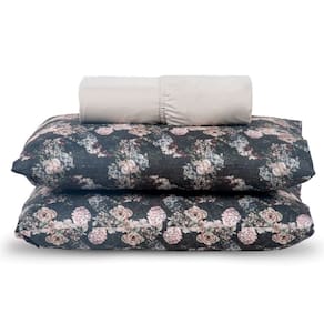 Jogo Cama Lençol Verace Queen Percal 300 Fios c/ Fronhas Estampadas 3 Peças - Cáqui
