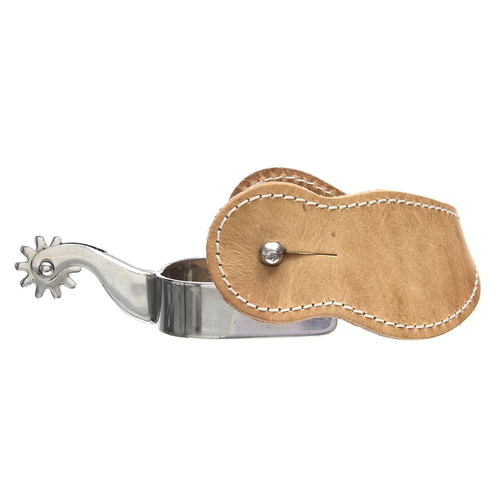 Espora Quarto de Milha Inox Longa com Correia de Couro Bronc-Steel 32760