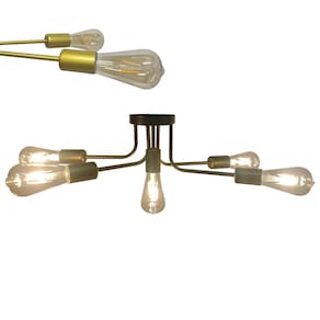 Lustre Sputnik com 5 Lampadas E27 Candelabro Sala Ambiente Luminaria Comercial Recepção Residencial Iluminaçao Decoraçao
