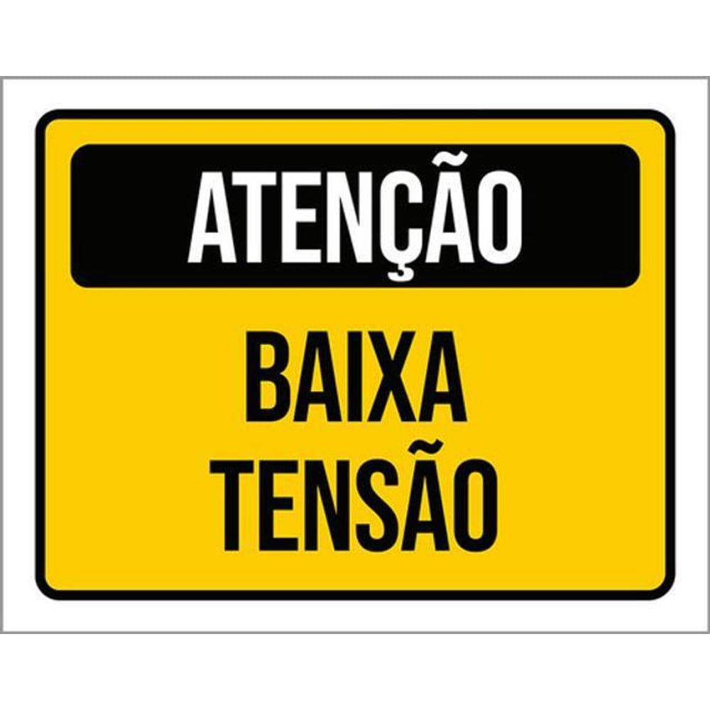 Kit 3 Placas De Atenção Aviso Baixa Tensão 36X46