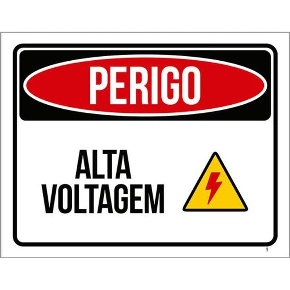 Kit 3 Placas Perigo Alta Voltagem 36X46