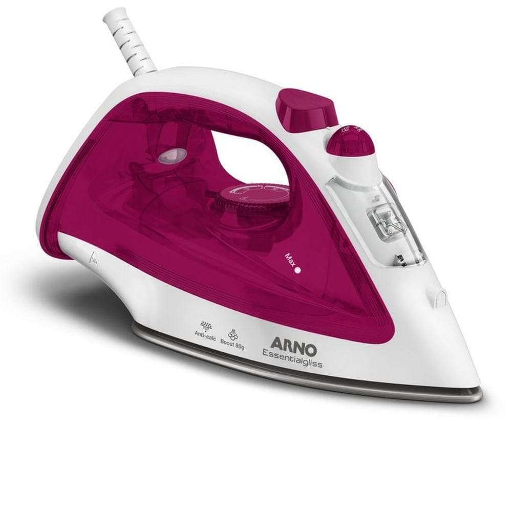 Ferro A Vapor Arno Essentialgliss Com Base Antiaderente FMQ Rosa 127V