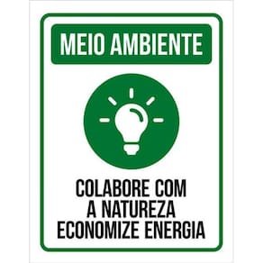 Kit 3 Placas Meio Ambiente Colabore Natureza Energia 36X46