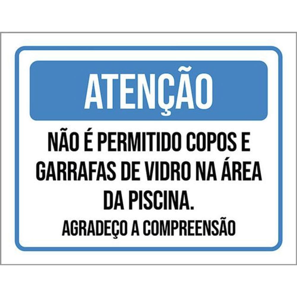 Kit 10 Placa Permitido Copos Garrafas Vidro 36X46