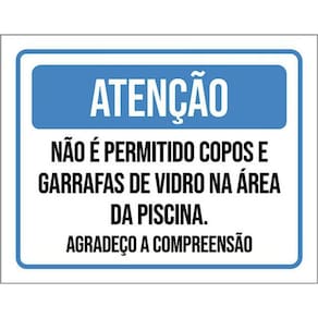 Kit 10 Placa Permitido Copos Garrafas Vidro 36X46