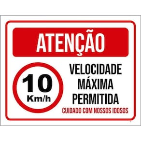 Kit 3 Placas Atenção Velocidade Máxima Idosos 36X46