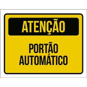 Kit 3 Placas Atenção Portão Automático Amarela 36X46