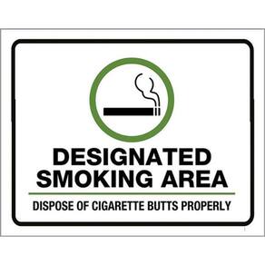 Kit 3 Placas De Designated Smoking Area 36X46