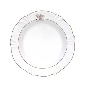 Prato Fundo Porcelana Borda Dourada 24Cm Borboleta Soleil