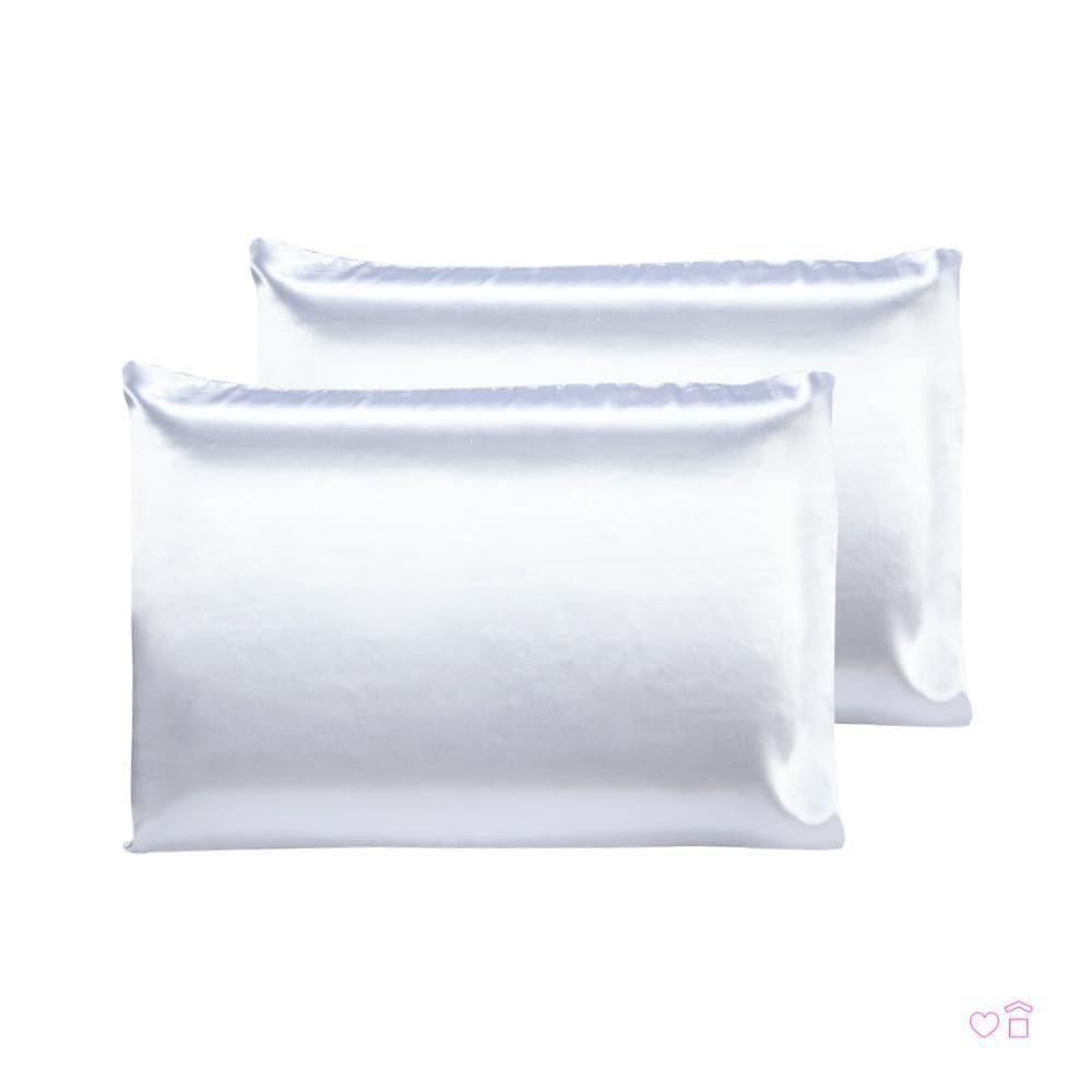Kit 02 Fronhas De Cetim Antifrizz 50X70 Cabelo Branco