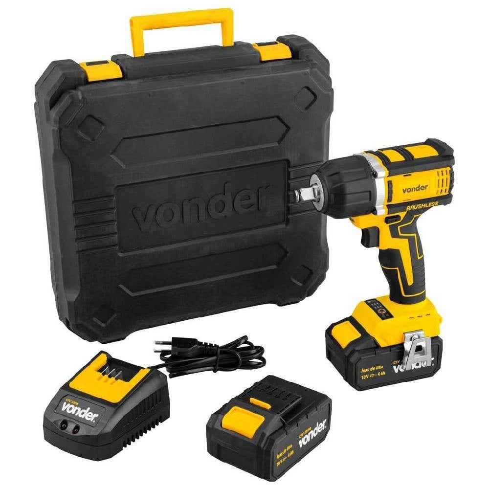 Chave de Impacto 18V 1/2 POL 2 Baterias Carregador CIV 180B VONDER