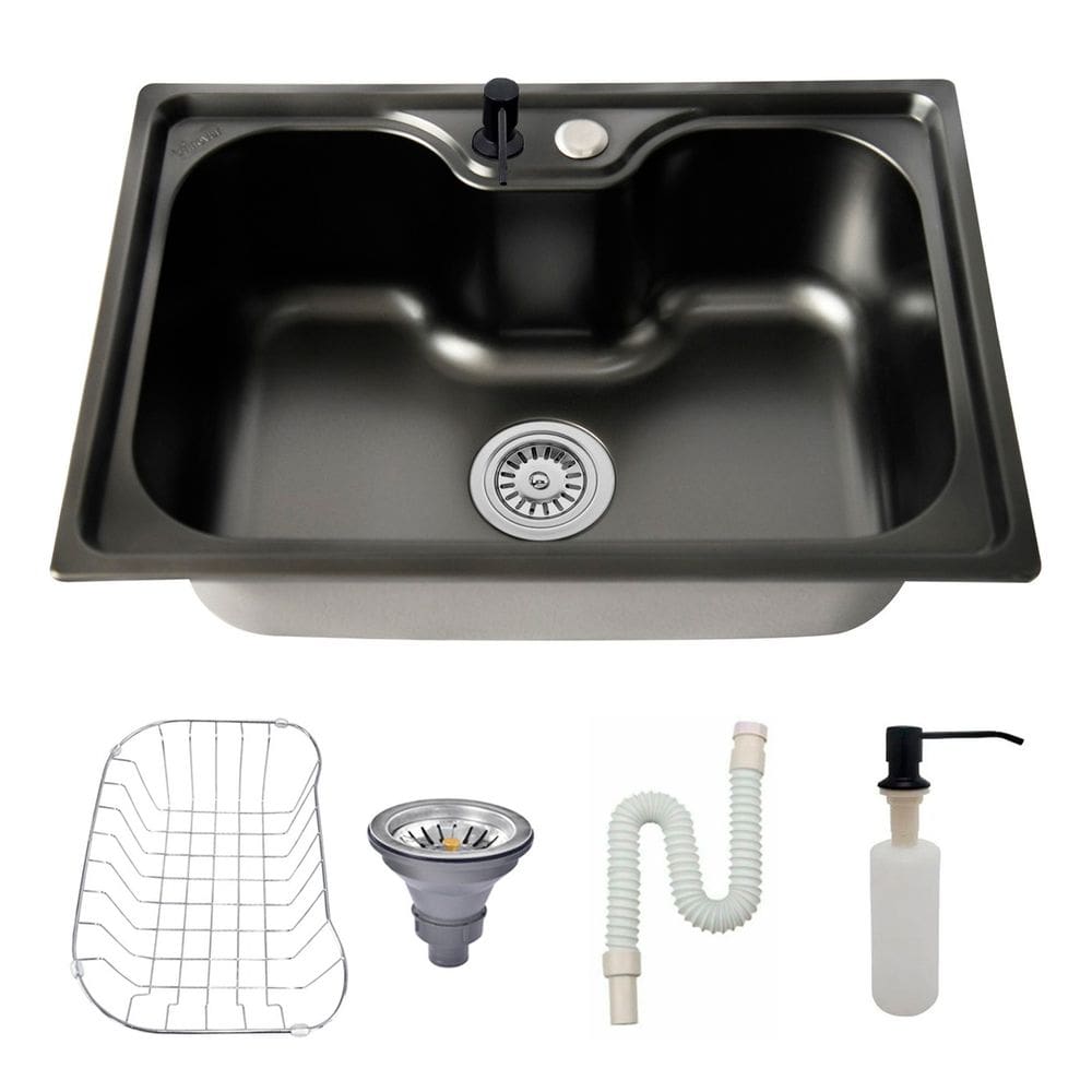Cuba Cozinha Gourmet Aço Inox Luxo Com Acessórios 60x42 Preto Brinovar