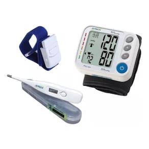 Kit Medidor De Pressão Arterial + Garrote + Termometro