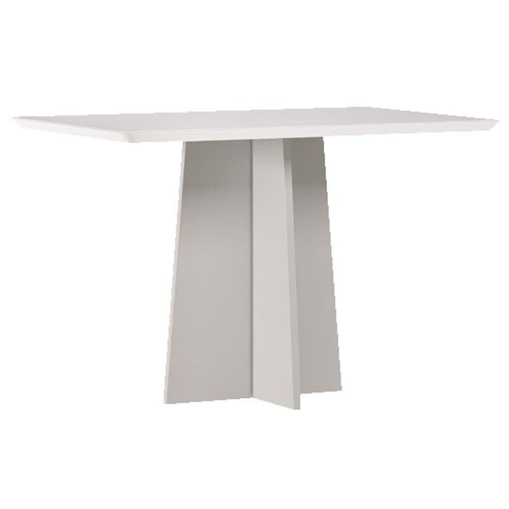 Mesa de Jantar Anitta 120x80 cm com Vidro Off White - New Ceval