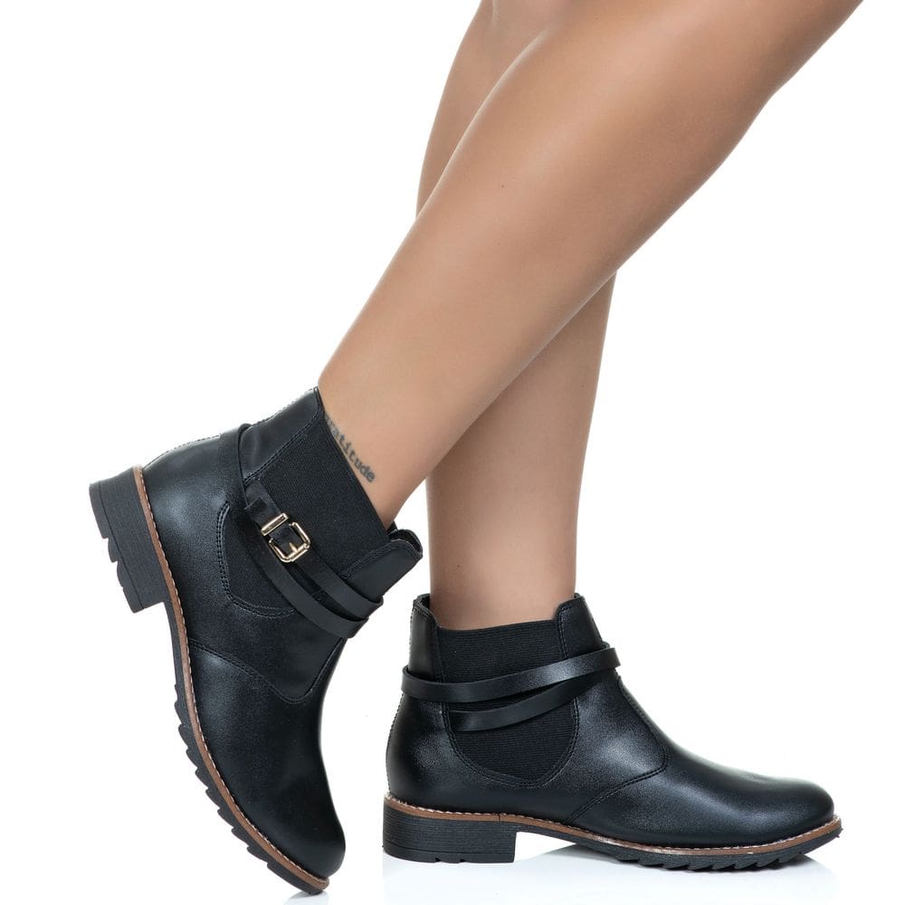Bota Feminina Montaria Chelsea Ajuste Elástico Estilo Shoes