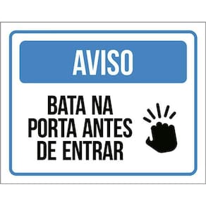Kit 10 Placas Aviso Bata Na Porta Antes De Entrar 36X46