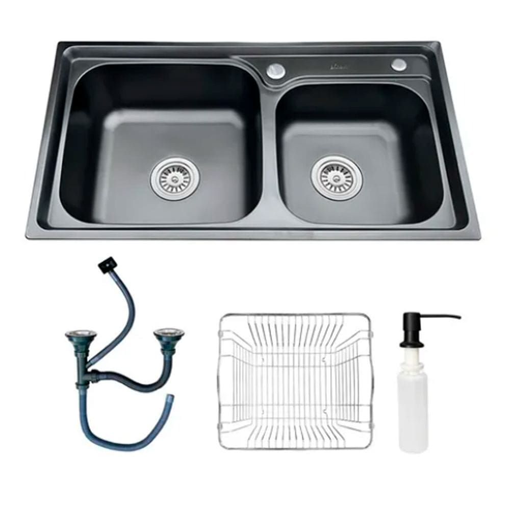 Cuba Cozinha Gourmet Aço Inox Luxo Com Acessórios 60 x 42 cm Preta Brinovar