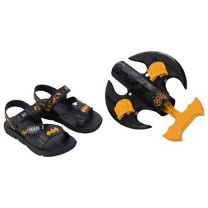 Sandália Batman Lançador Grendene 23111 Preto/Amarelo