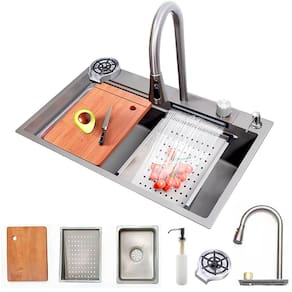 Cuba Gourmet Premium Cascata Lavador Copos Torneira Completa Prata Brinovar