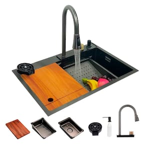 Cuba Gourmet Premium Cascata Lavador Copos Torneira Completa Preta Brinovar