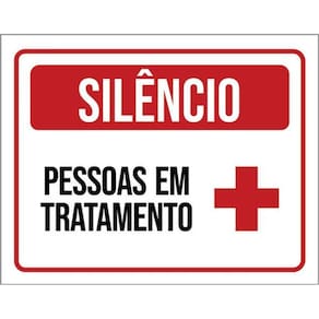 Kit 5 Placas De Silêncio Pessoas Em Tratamento 36X46