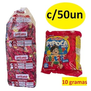 Fardo De Mini Pipoca Doce Com 50 Un De 10Gr Aritana Festas