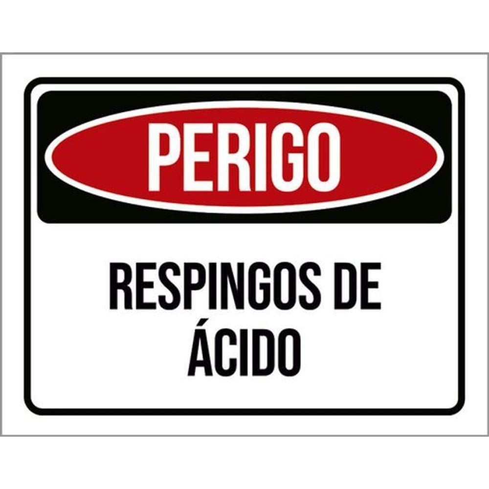 Kit 5 Placas Perigo Respingos De Ácido 36X46