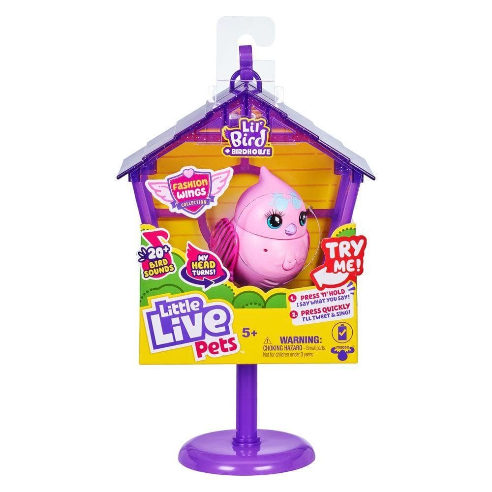 Little Live Pets Pássaro Rosa Na Casinha - Fun Divirta-se