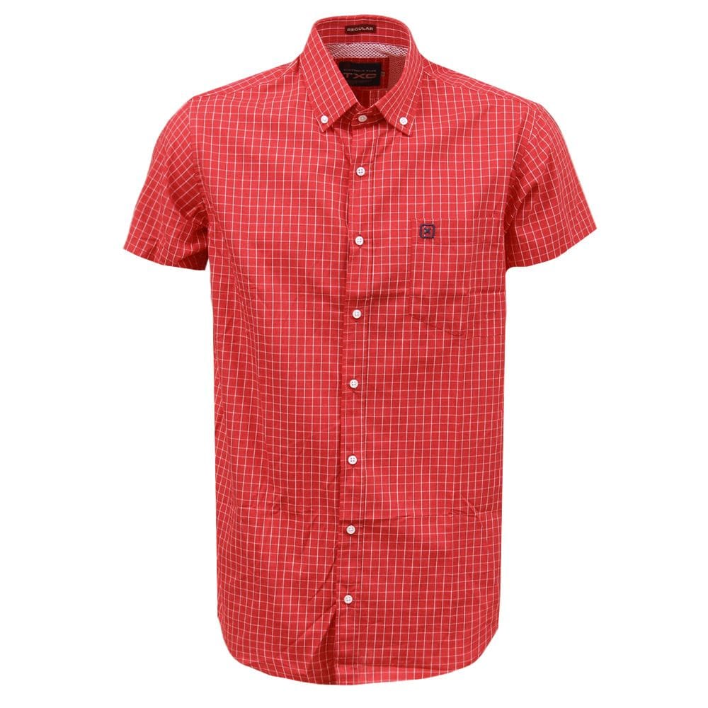 Camisa Masculina Xadrez Vermelha TXC Manga Curta 34570