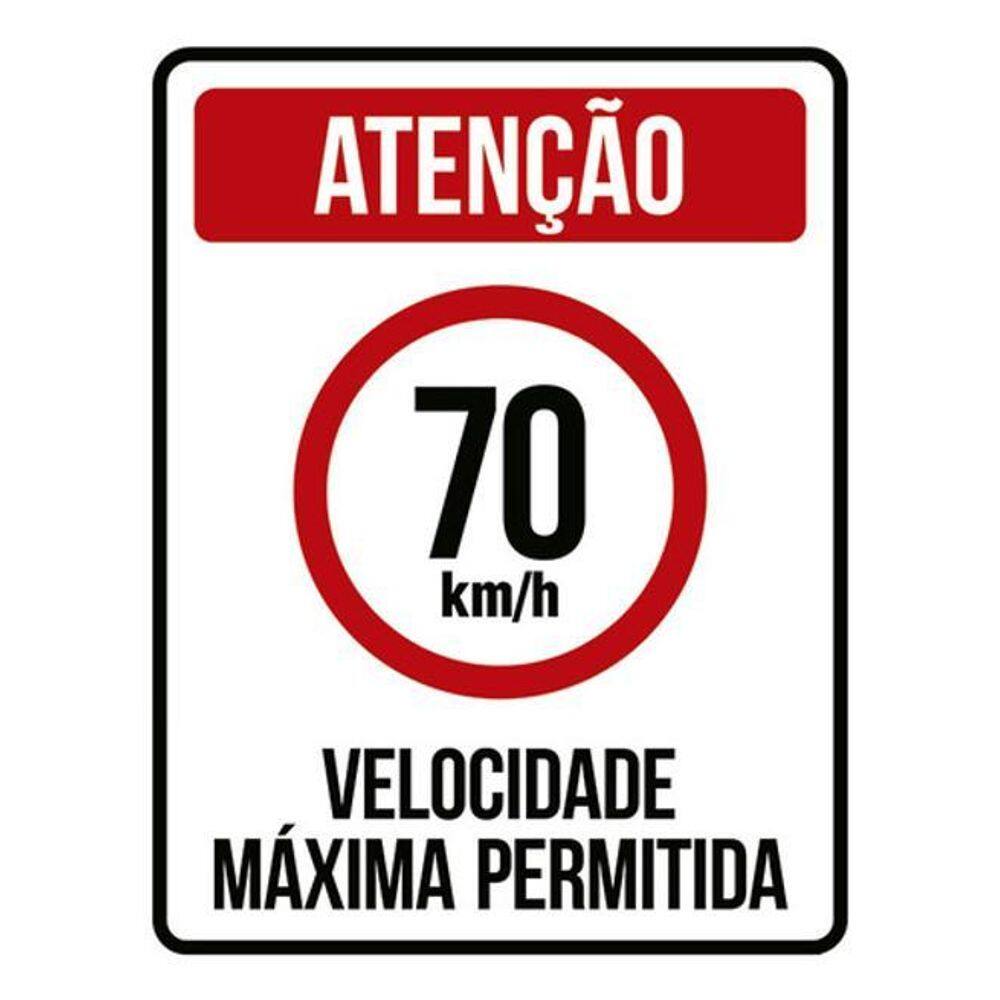 Kit 5 Placas Velocidade Máxima 70Km Máximo 36X46